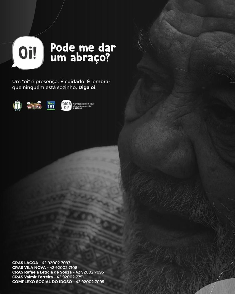 Secretaria de Assistência Social lança campanha “Diga Oi” para enfrentar a solidão