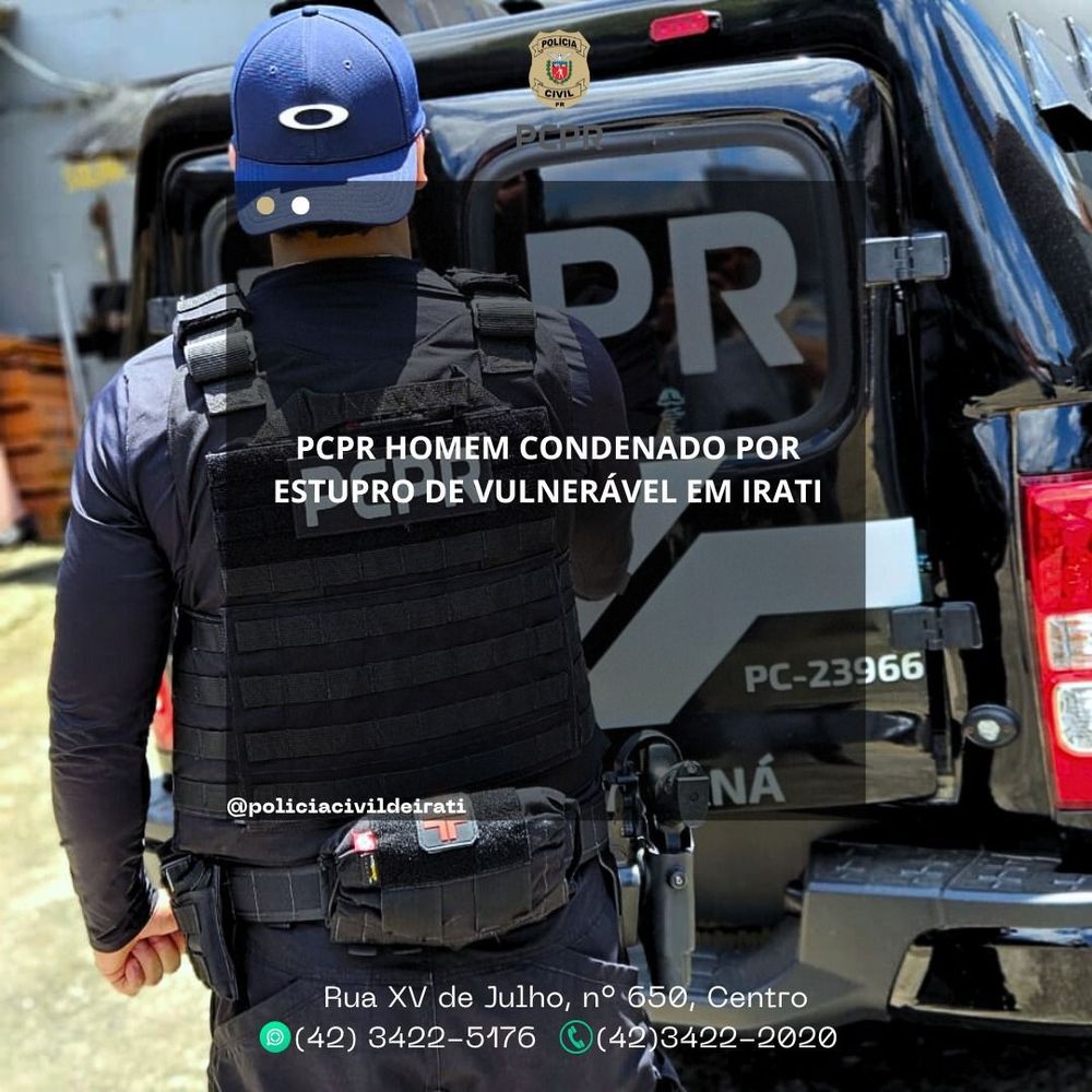 Homem de 72 anos é preso em Irati por crime de estupro de sua neta