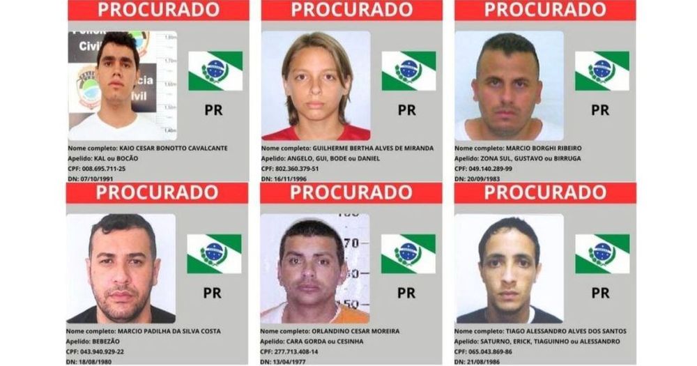 Saiba quem são os foragidos mais procurados e mais perigosos no Paraná
