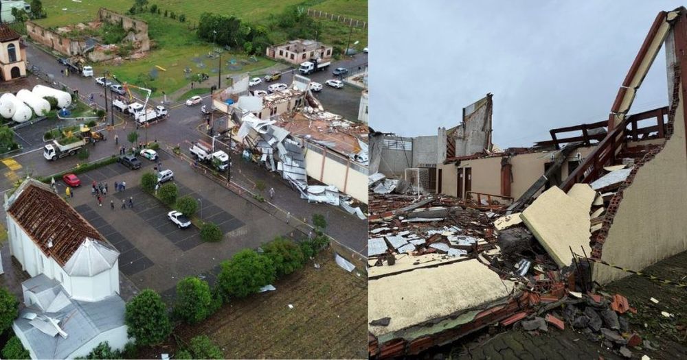 Tornado é confirmado em cidade do Sul; veja imagens dos estragos